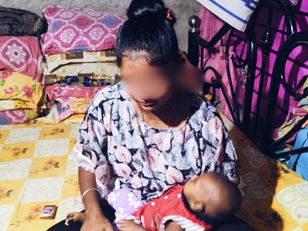 Samina and her 4-month-old baby, rescued
