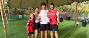 Teen student with his host family