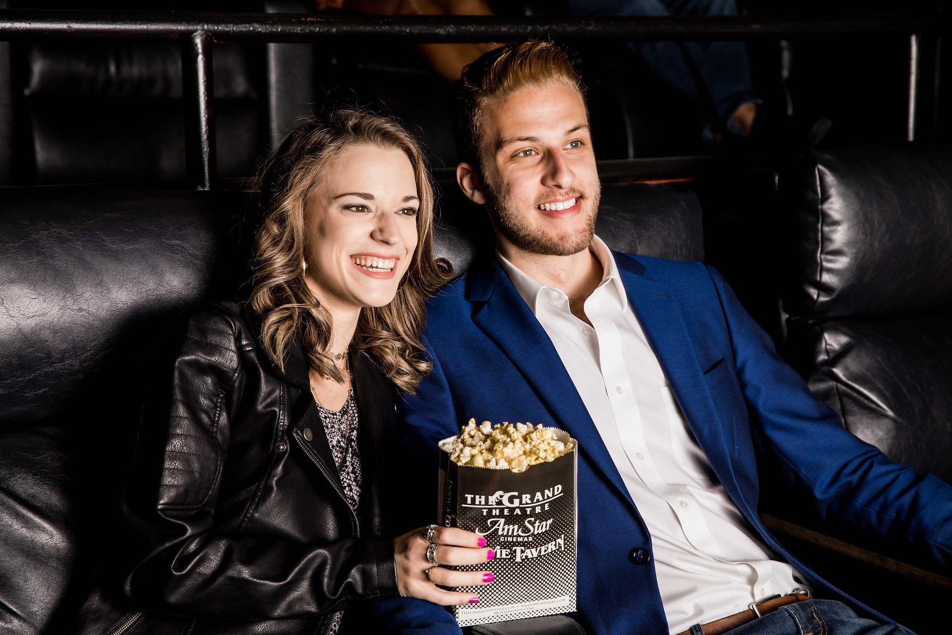 couple up close watching movie 