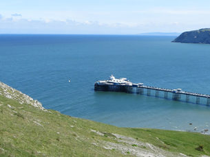 View of Llandudno Pier from the Great Orme in Happy Valley Gardens