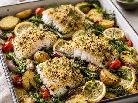 Lemon & Herb Crusted Cod Tray Bake