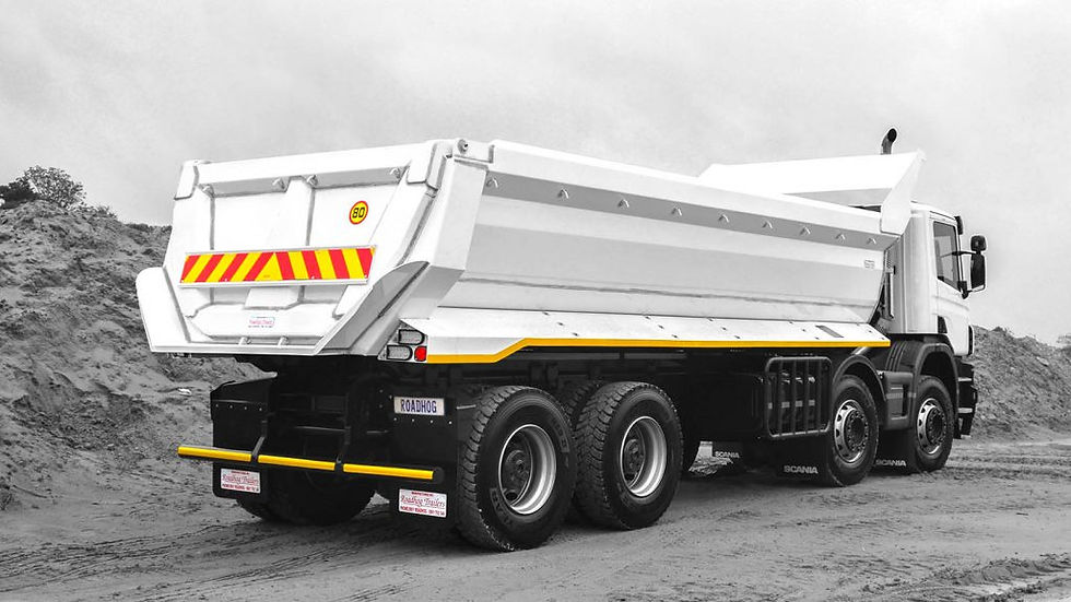 Thumbnail: Side view of Tipper truck body showing details of body.