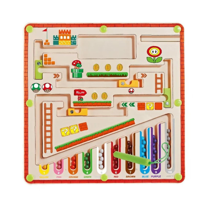 Magnetic Color and Number Maze Learning Education Toys Color Matching Montessori