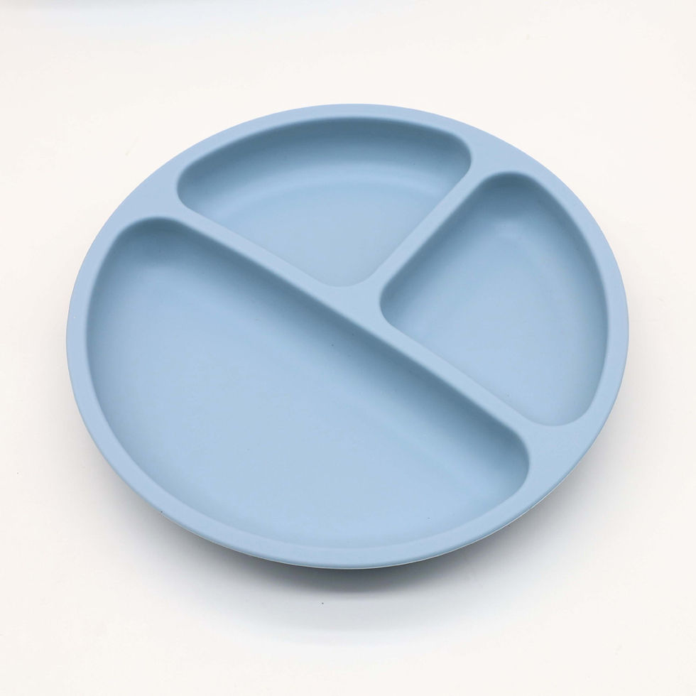 Thumbnail: 7pcs baby silicone tableware set, bib, dining plate, bowl with suction cup, 2-in