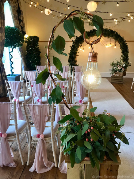 Chiavari chairs at Trafford Hall, Chester