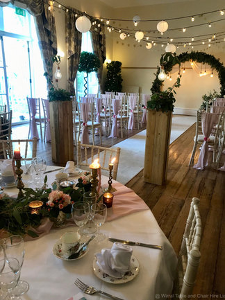 Chiavari chairs at Trafford Hall, Chester