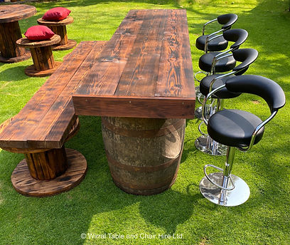 Rustic bar and bench & stools.jpeg