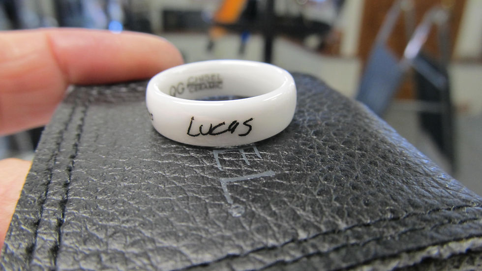 Thumbnail: Chisel Ceramic - Laser Engraved Ring