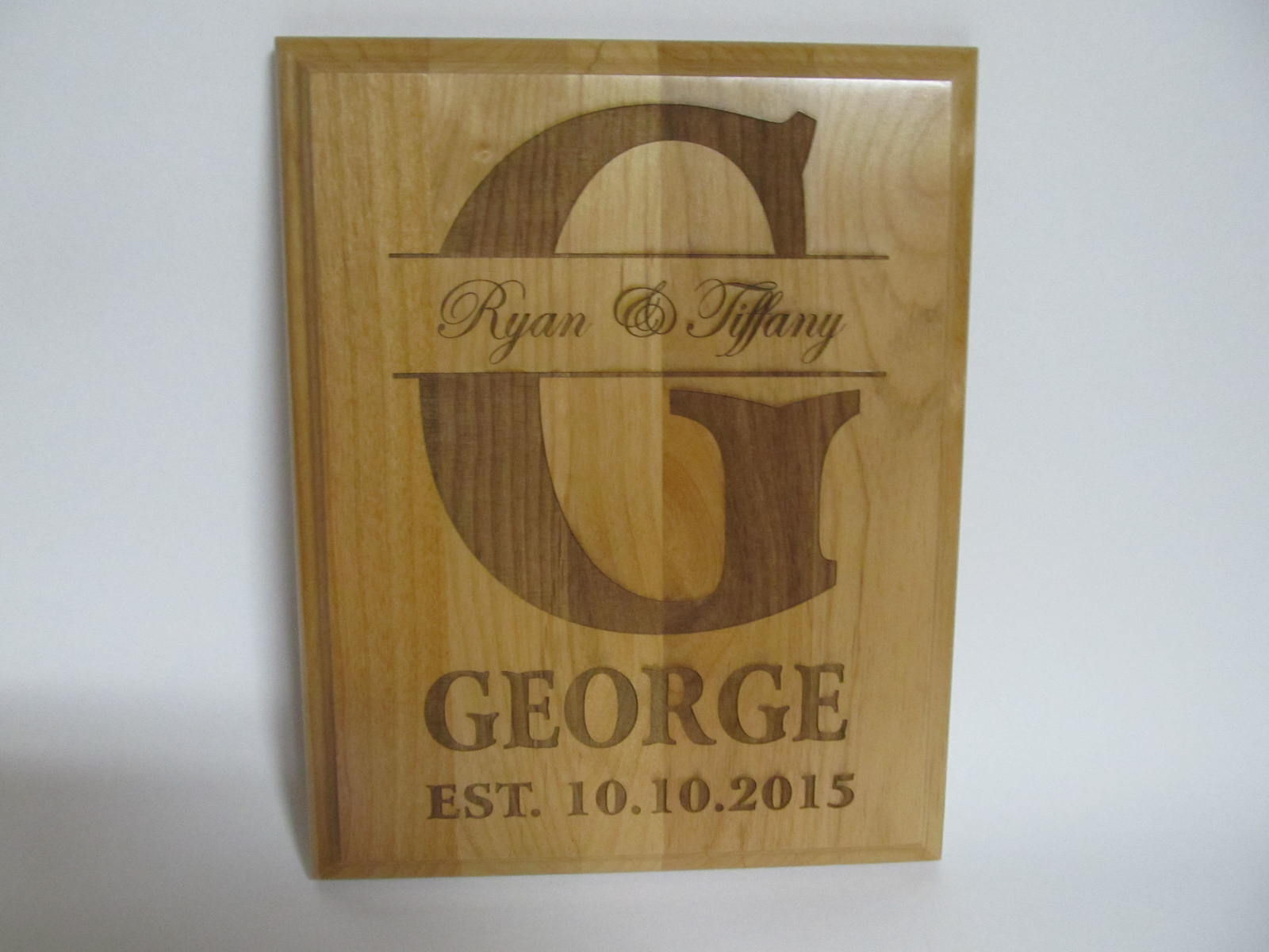 8x10 Alder Wood Wedding Plaque - Laser Engraved