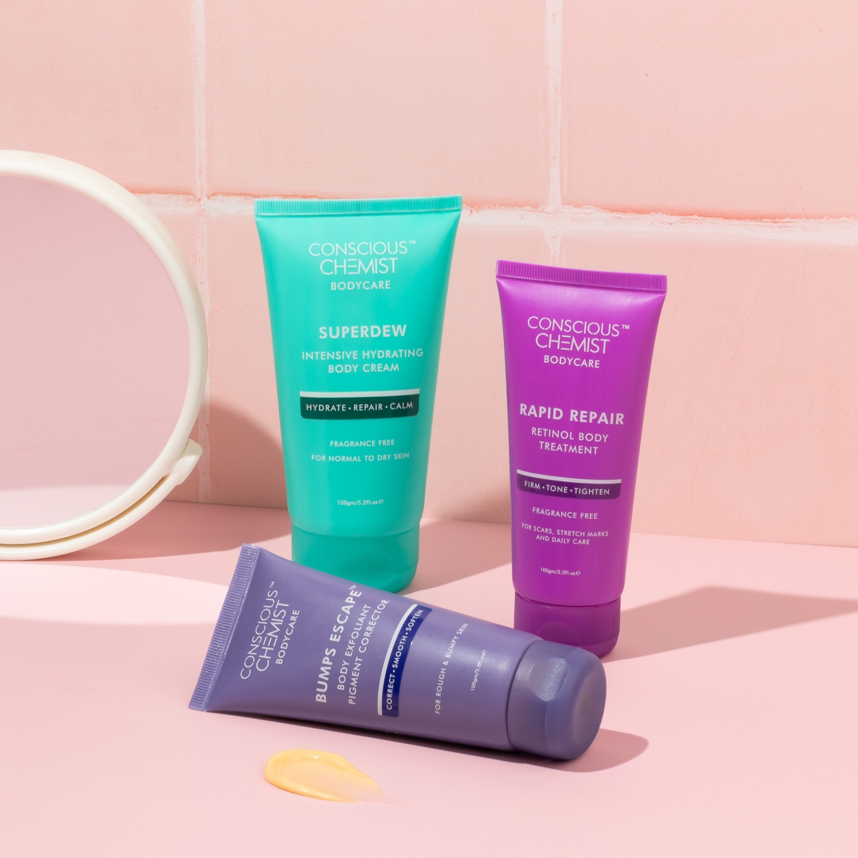 Product photography and styling for Conscious Chemist Body creams