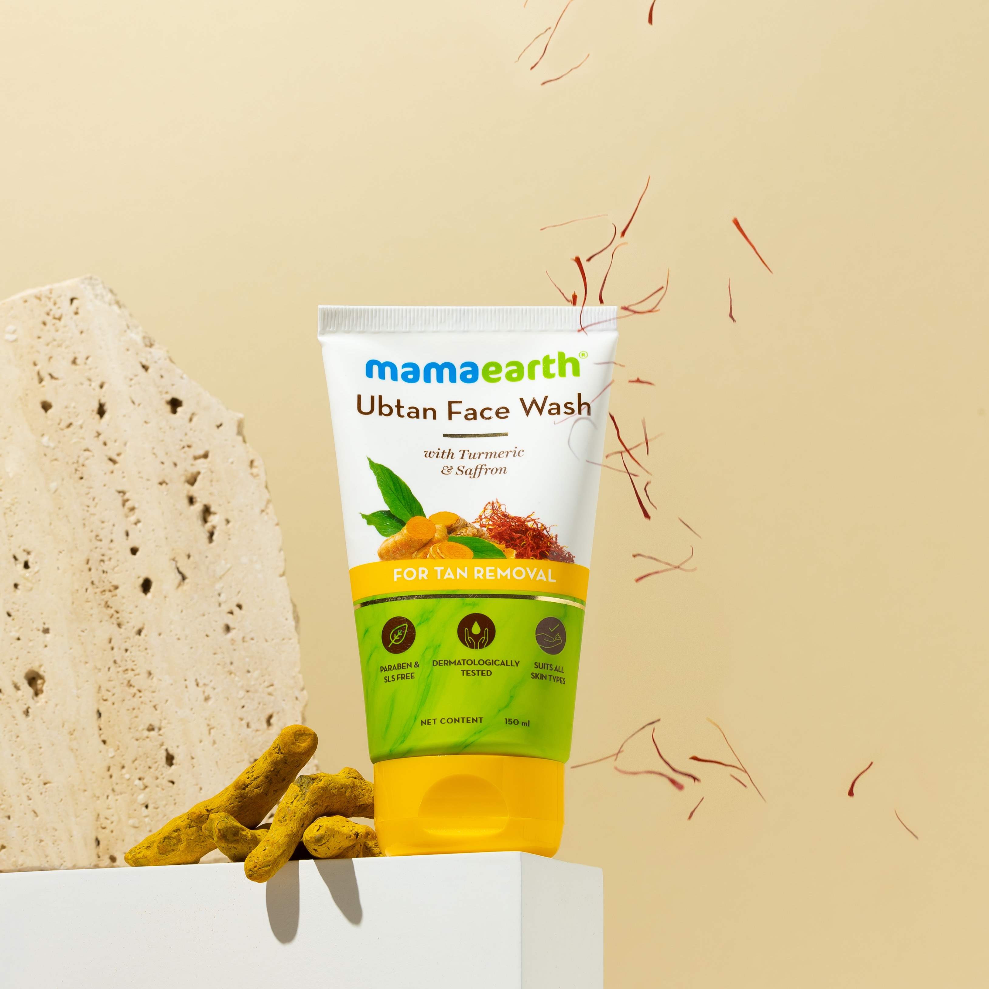 Product photography and styling for Mamaearth Ubtan Face Wash