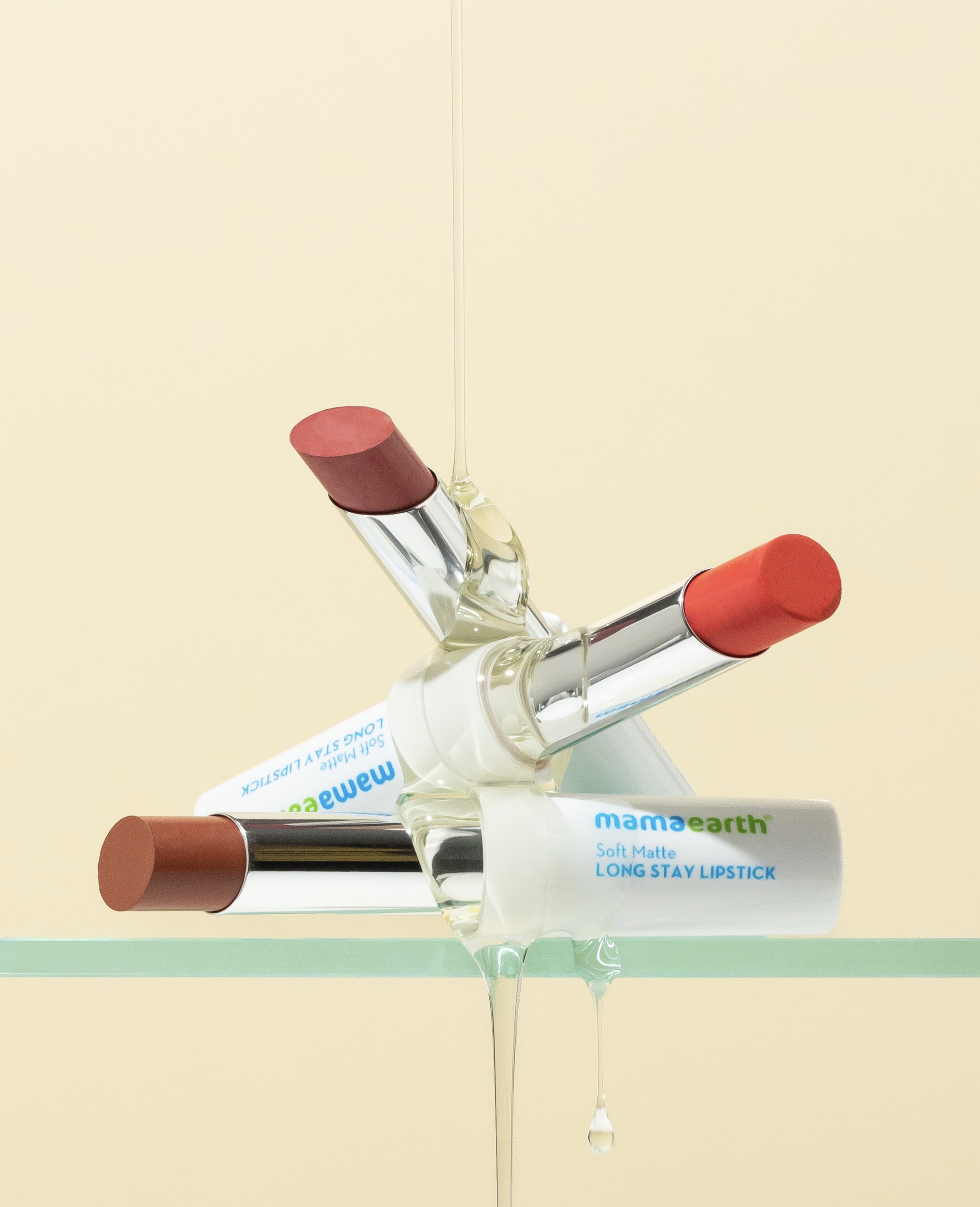 Product photography and styling for Mamaearth lipstick