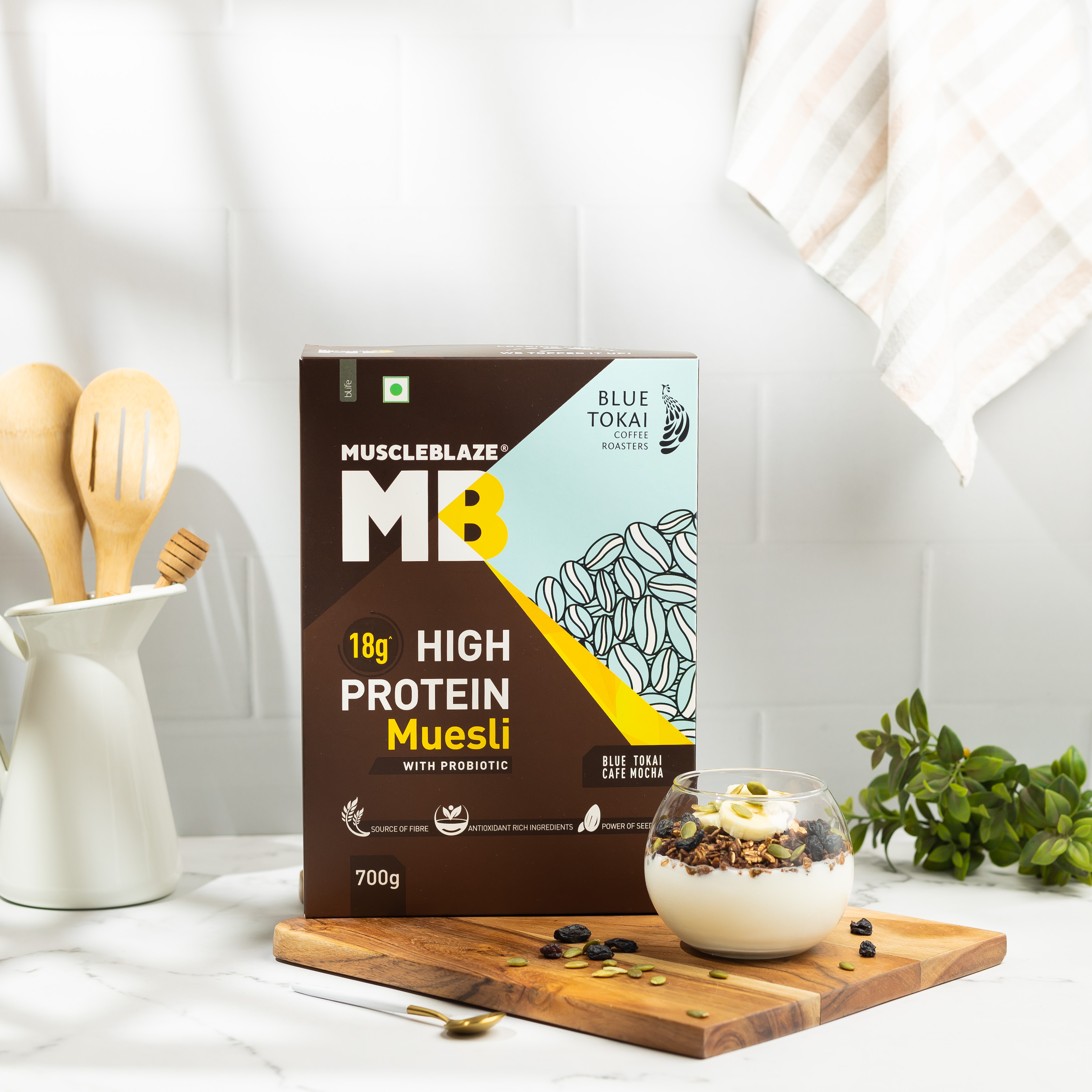 Product photography and styling for MuscleBlaze protein cereal