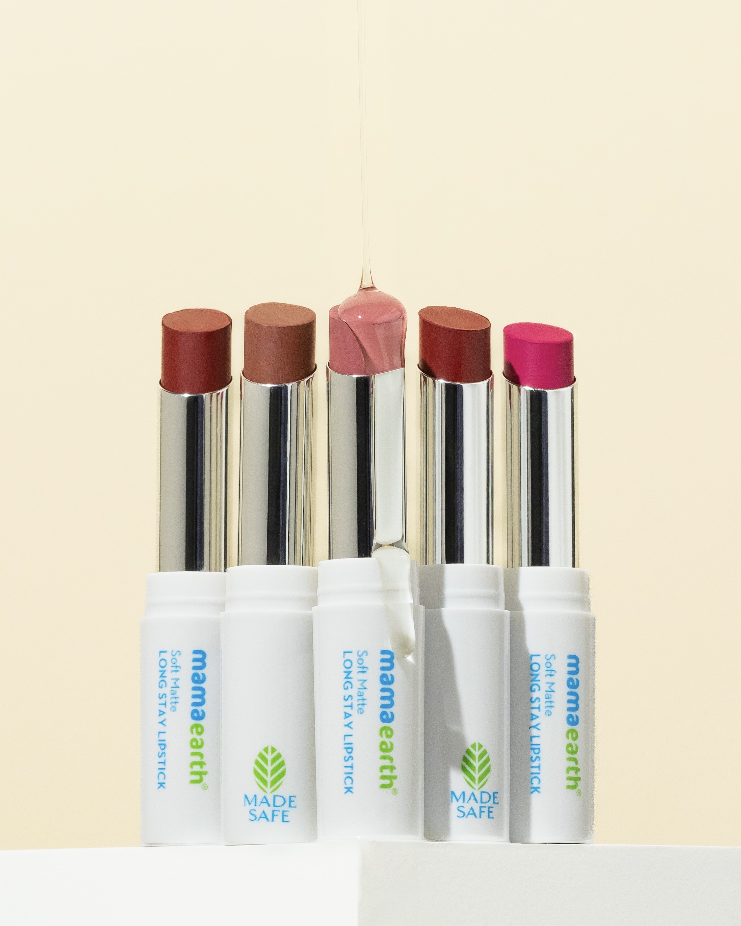 Product photography and styling for Mamaearth lipstick