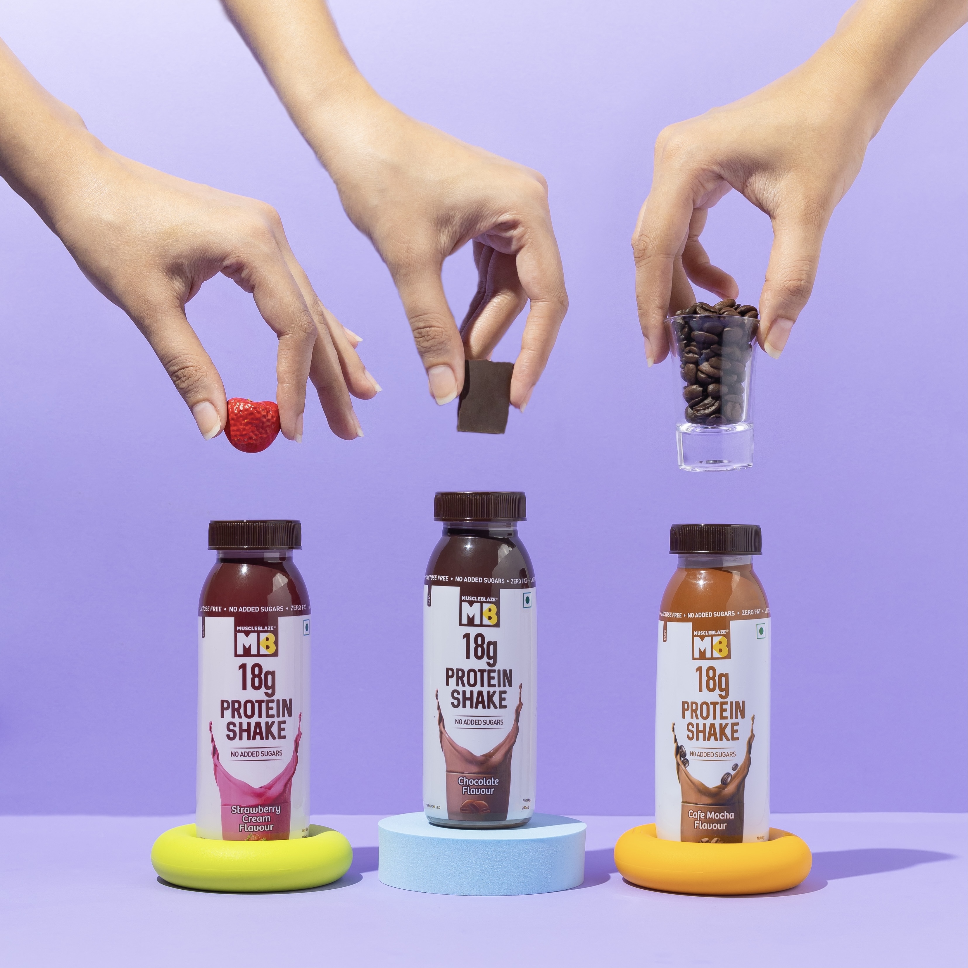 Product photography and styling for MuscleBlaze Protein shake