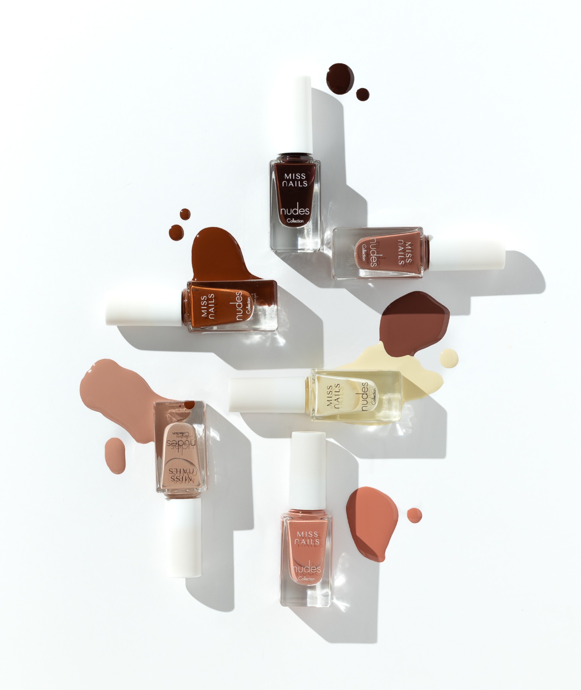 Product photography and styling for Miss Nails nail paints