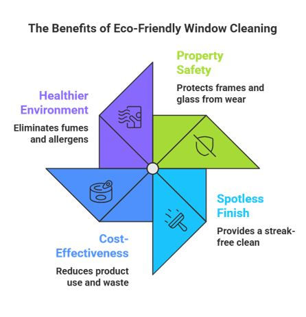 Visual summary of the advantages of eco-friendly Window Cleaning Hastings