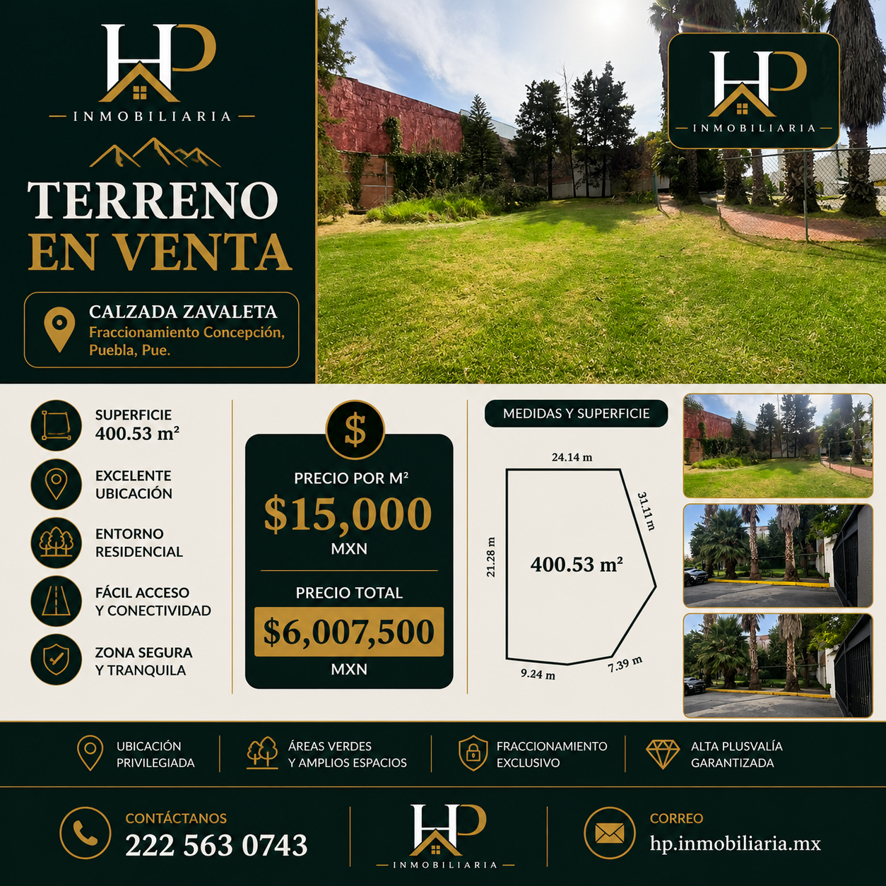 Se vente terreno en Fraccionamiento Concepción Zavaleta