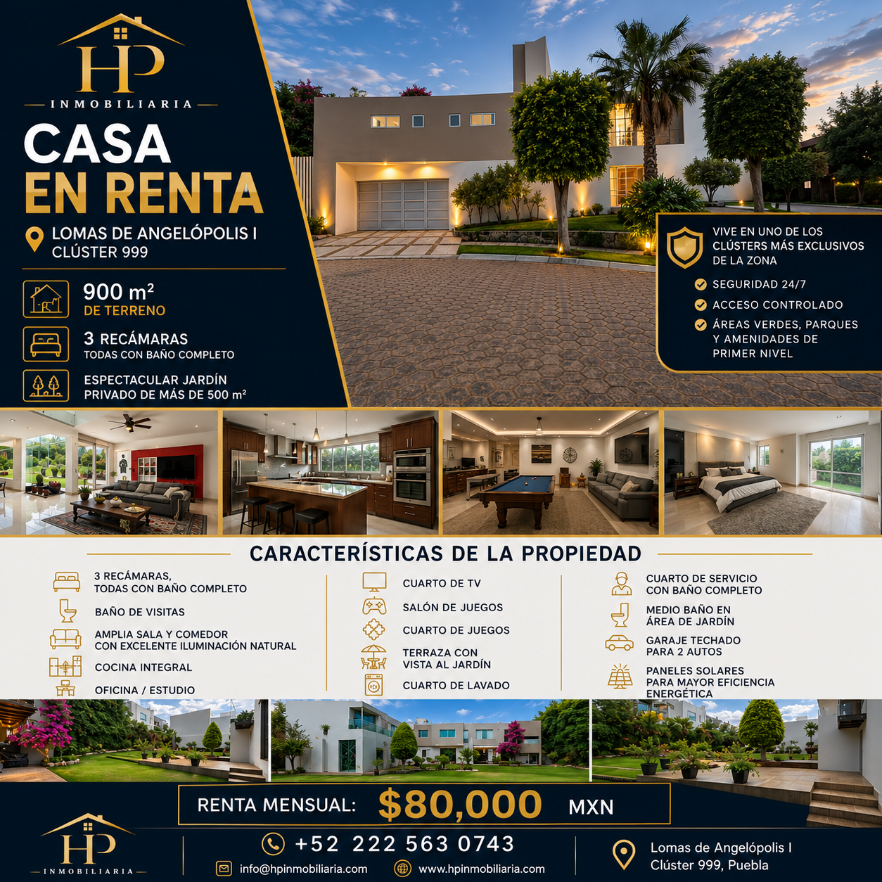 Casa de lujo en renta en Lomas de Angelópolis
