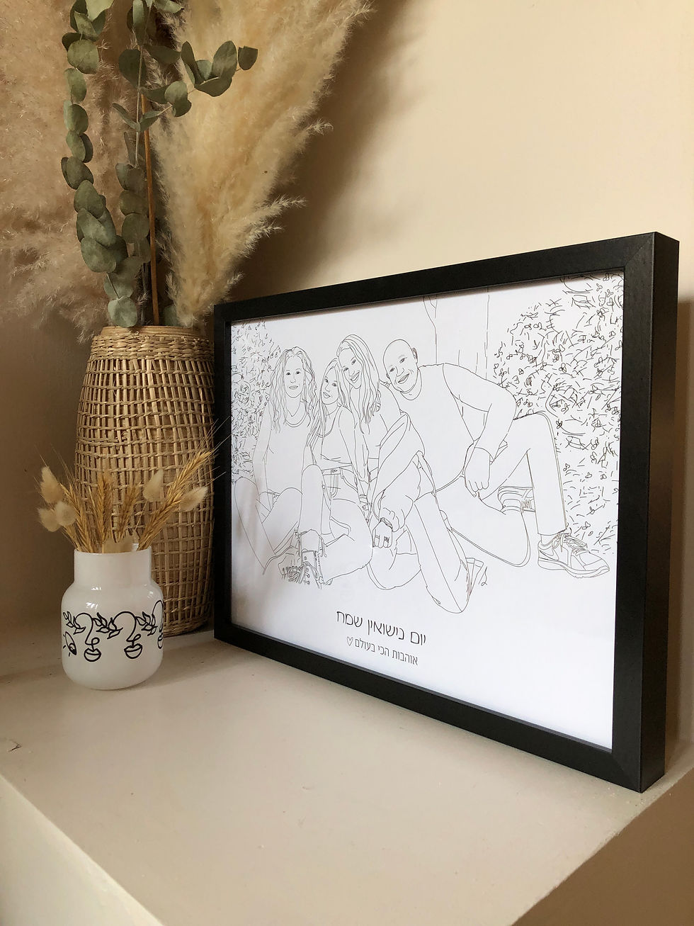 תמונה ממוזערת: איור אישי+ מסגרת 40*30