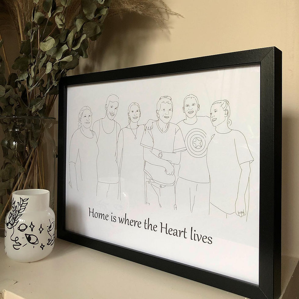 תמונה ממוזערת: איור אישי+ מסגרת 40*30