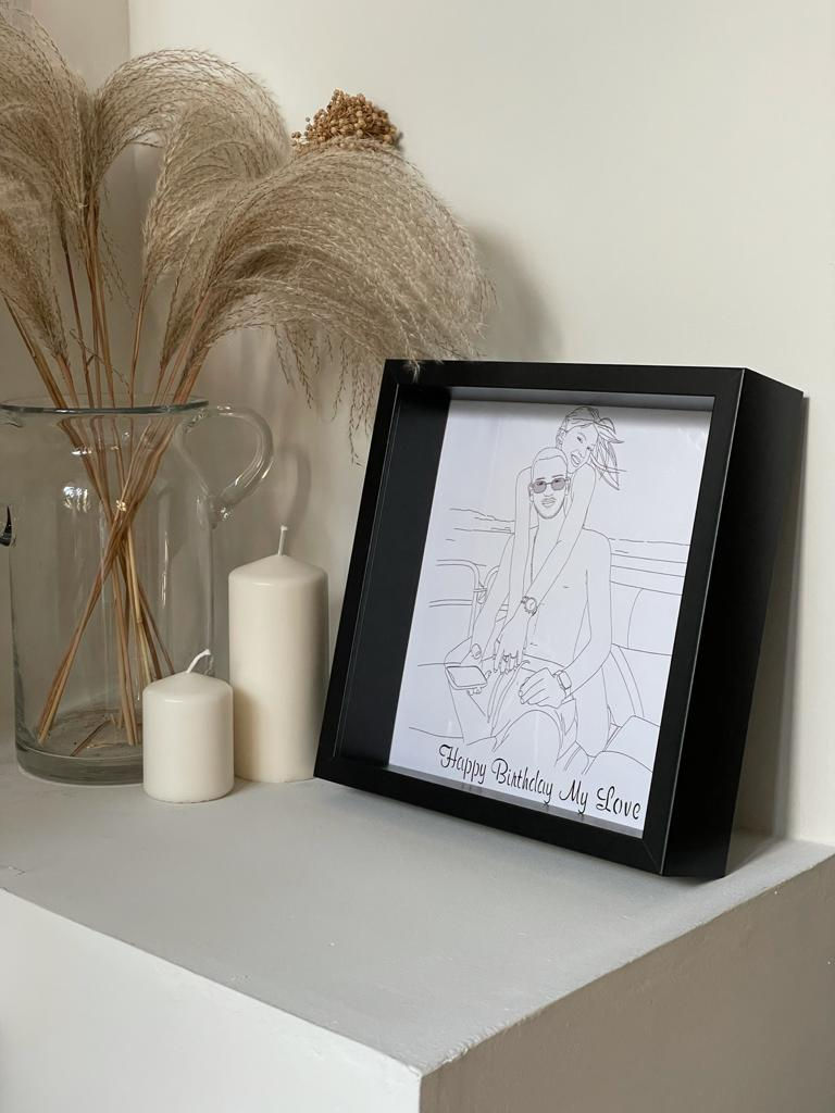 תמונה ממוזערת: איור אישי+ מסגרת 25*25