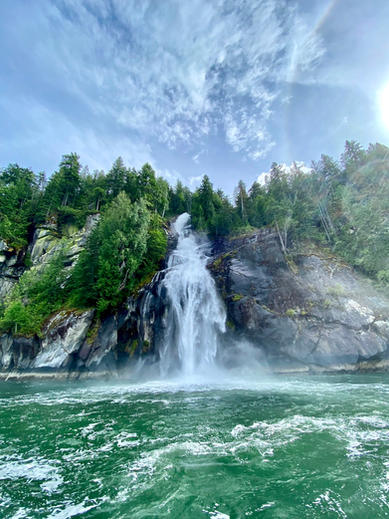 Toba Inlet waterfalls