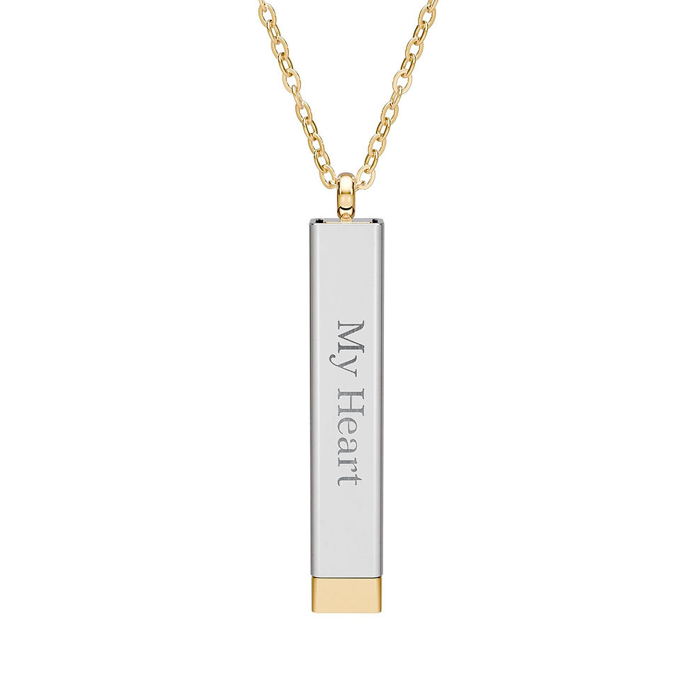 Thumbnail: Hidden Message Sliding Bar Necklace (Custom Engraving)