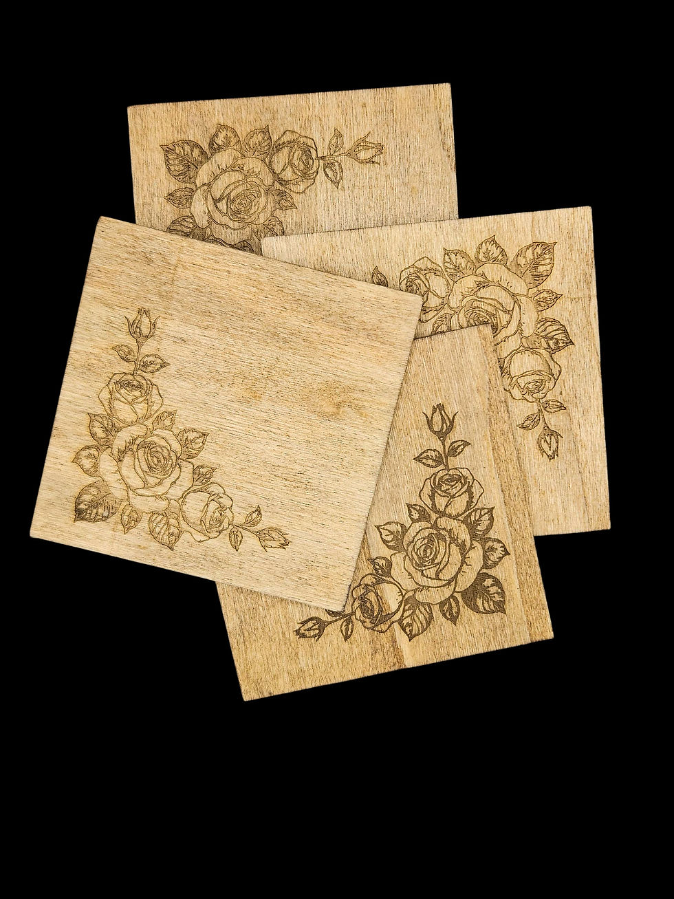 Thumbnail: Rose Wooden Coaster
