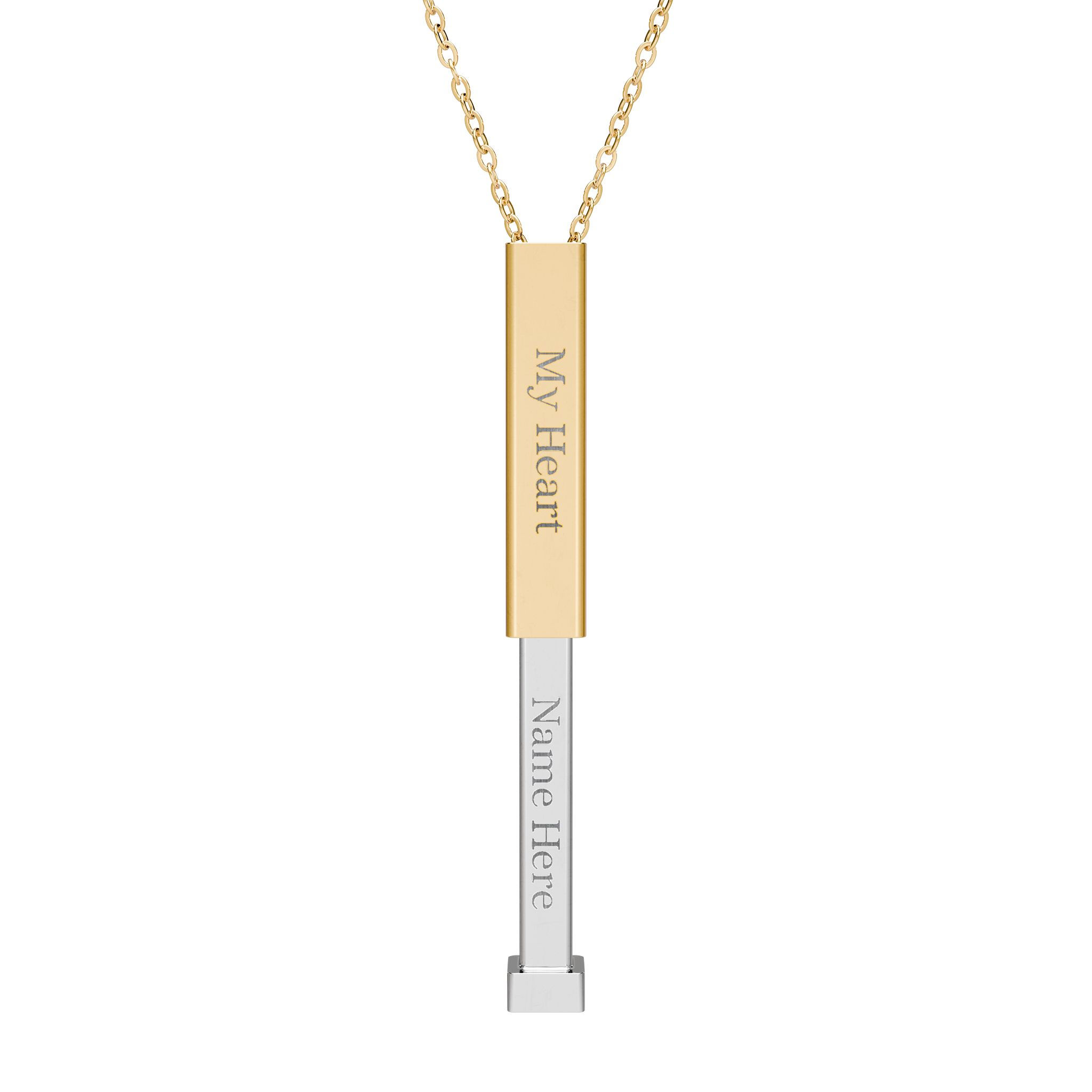 Hidden Message Sliding Bar Necklace (Custom Engraving)