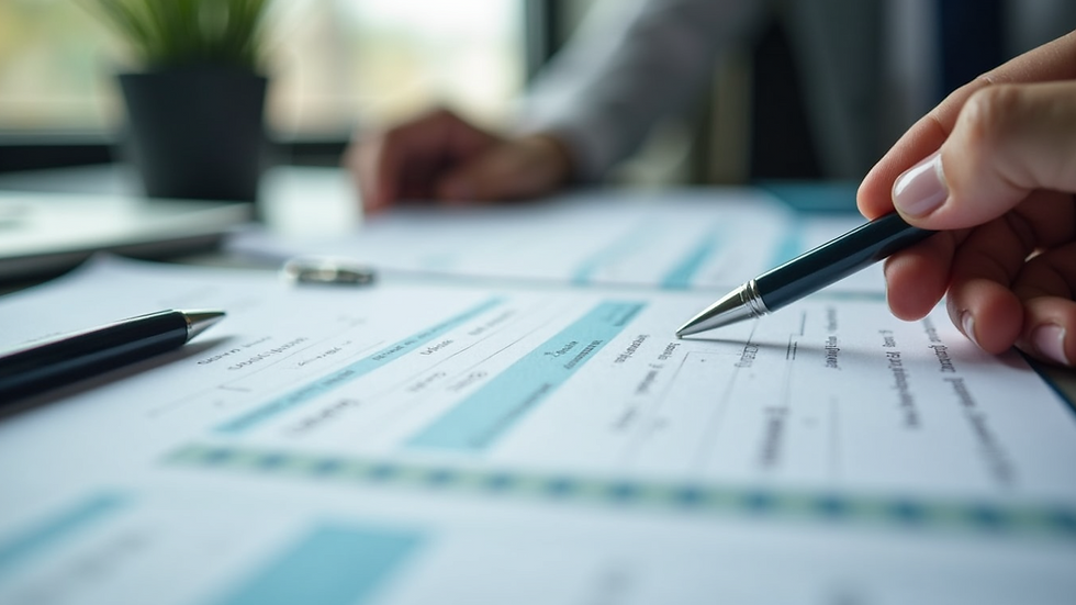 Close-up view of a neatly organized accounting ledger