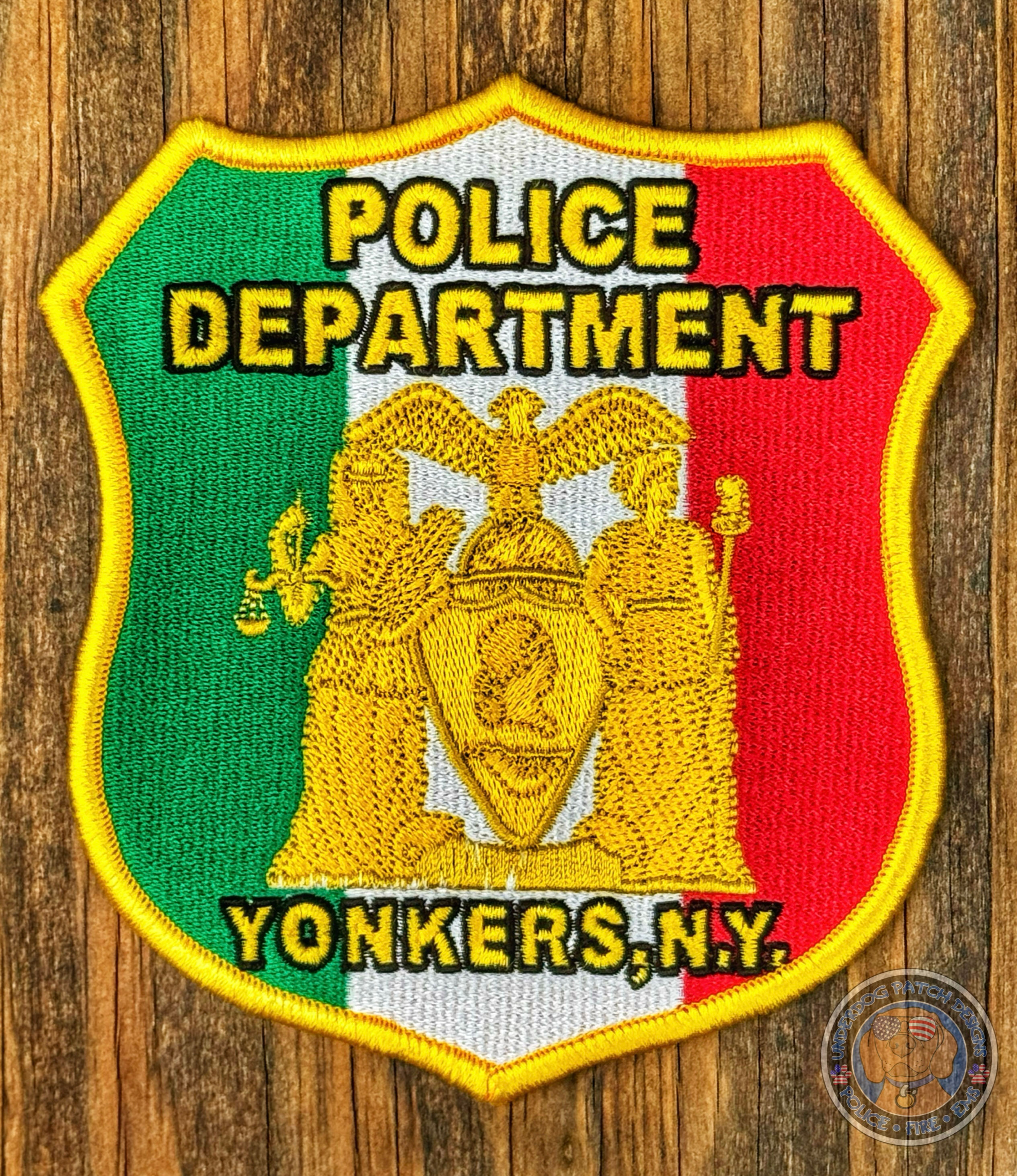 Yonkers Police NY Columbus Day Italian pride flag patch 