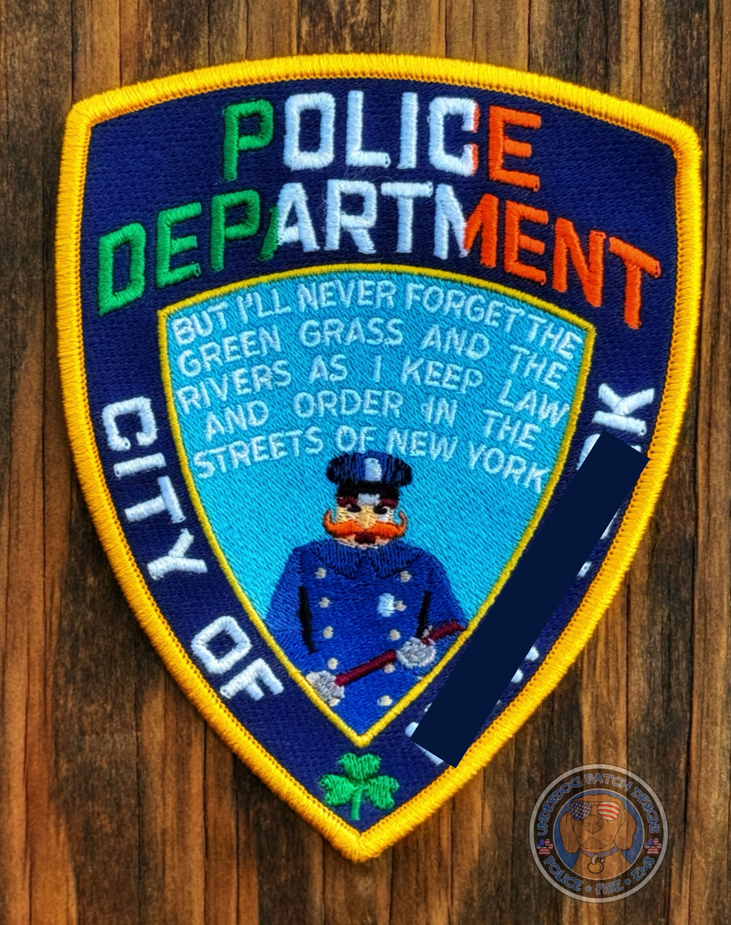 Streets of New York Wolfe Tones Irish Police patch