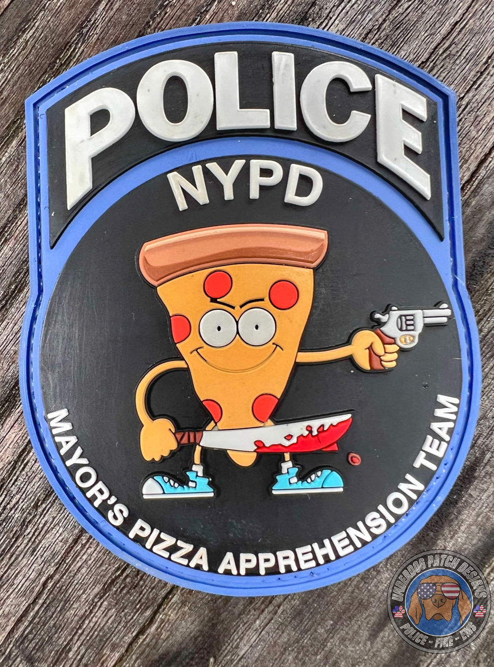 NYPD PVC Velcro Pizza Task Force Vest Patch Underdog Patch Desig