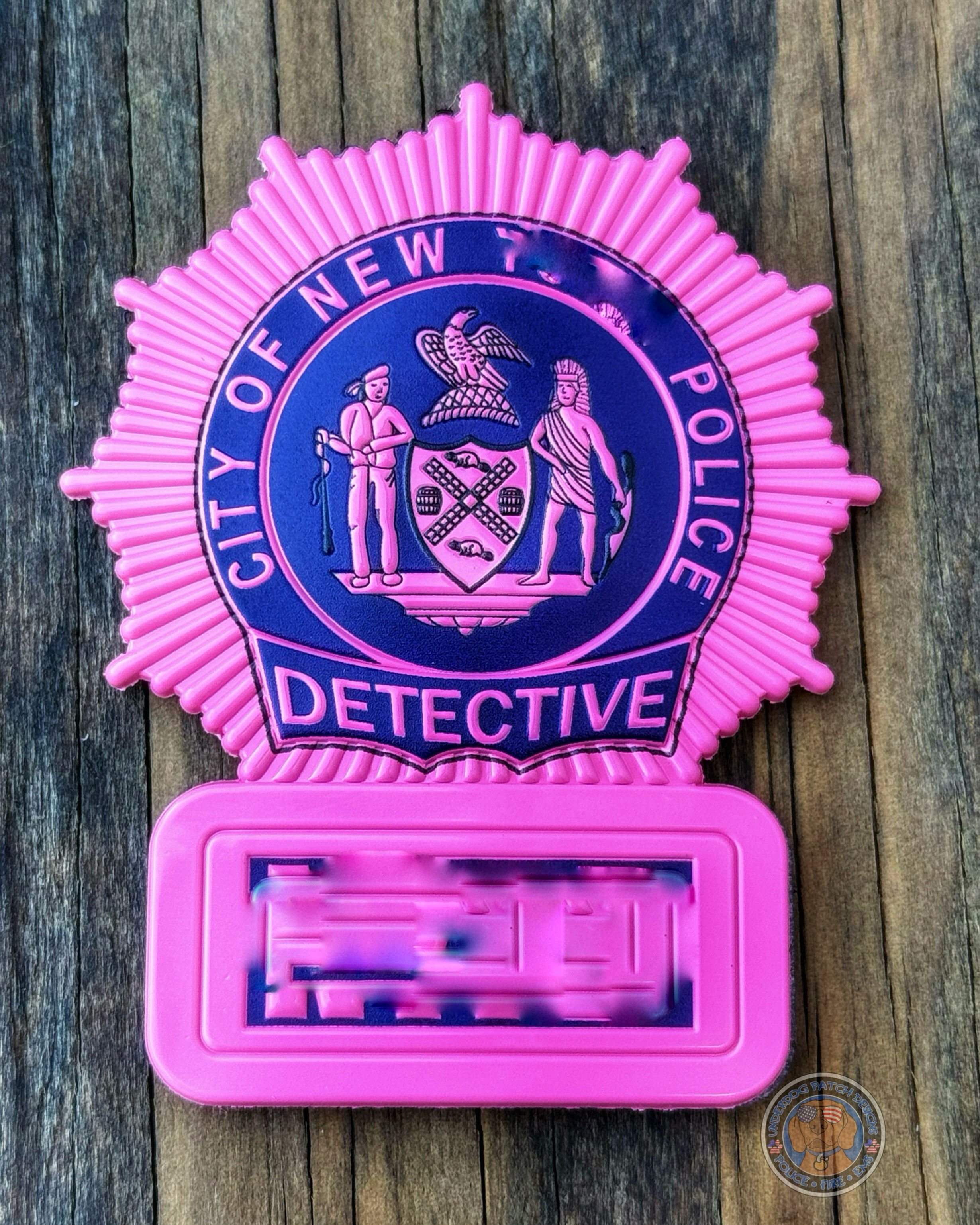 Detective New York City PD Breast Cancer Awareness DuraShield with Velcro 