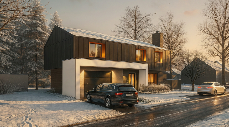 Projet d'agrandissement, exhaussement, ajout d'un étage à une maison existante, style contemporaine