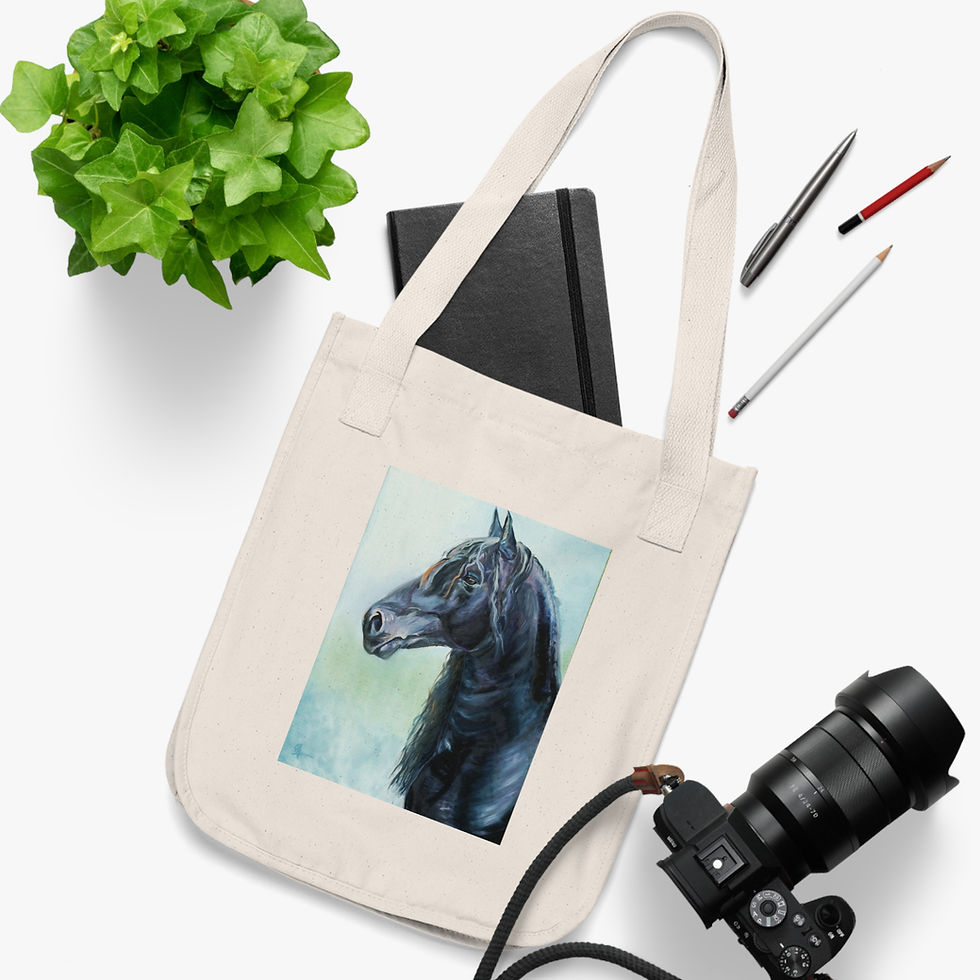 Thumbnail: Friesian Horse Art Tote Bag