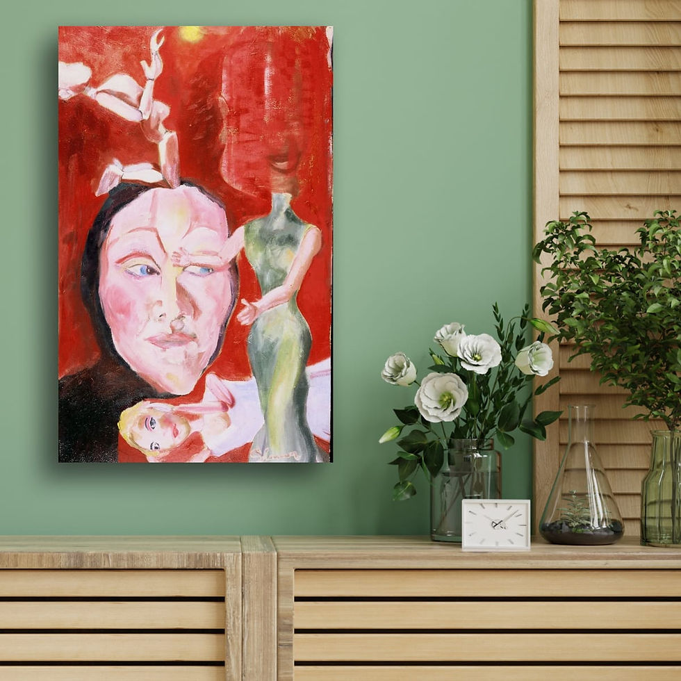 Thumbnail: Original Oil Painting The Upside Down | Tales from Inner Oz Collection| Surreal