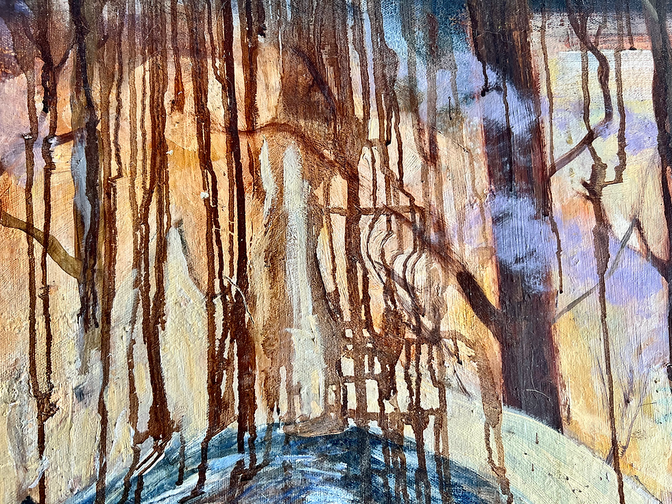 A doorway shape appears beneath the surface — a quiet portal deeper into Oz.