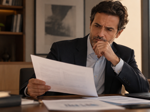 Empresário analisando uma proposta de planejamento tributário e avaliando possíveis riscos fiscais para sua empresa.
