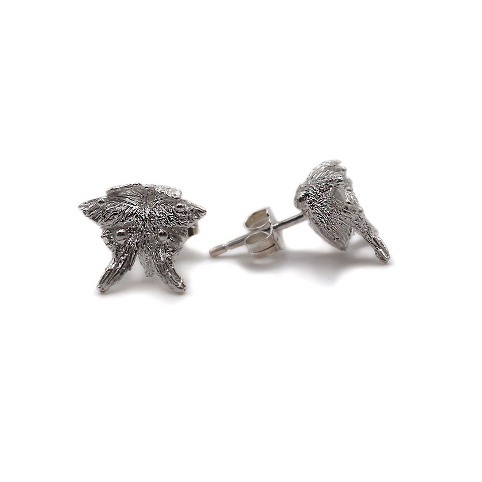 Thumbnail: sterling silver luna moth stud earrings