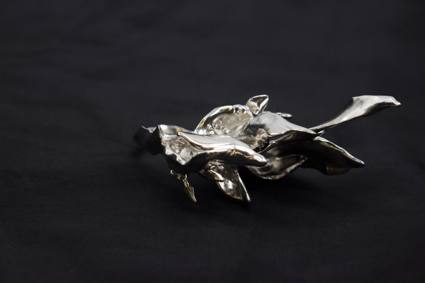 cast sterling silver and keum-boo flame ring inspired by Strange the Dreamer