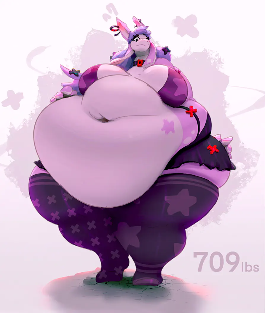 Fat purple alpaca girl drawing. Oxie art.