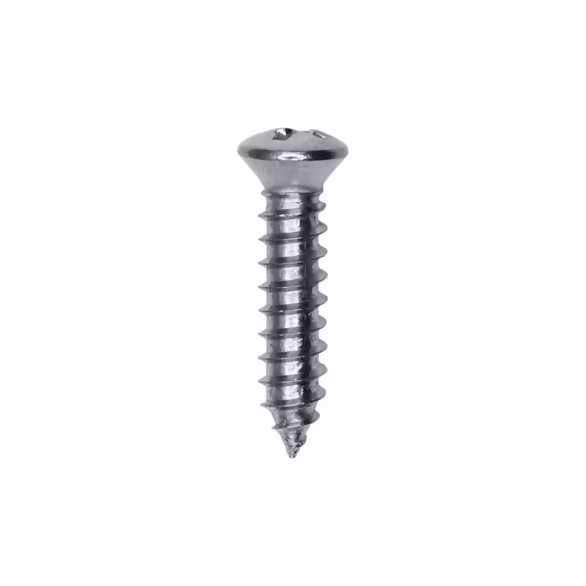 Auveco 1799 #8 x 3/4 inch Phillips oval head chrome tapping screw
