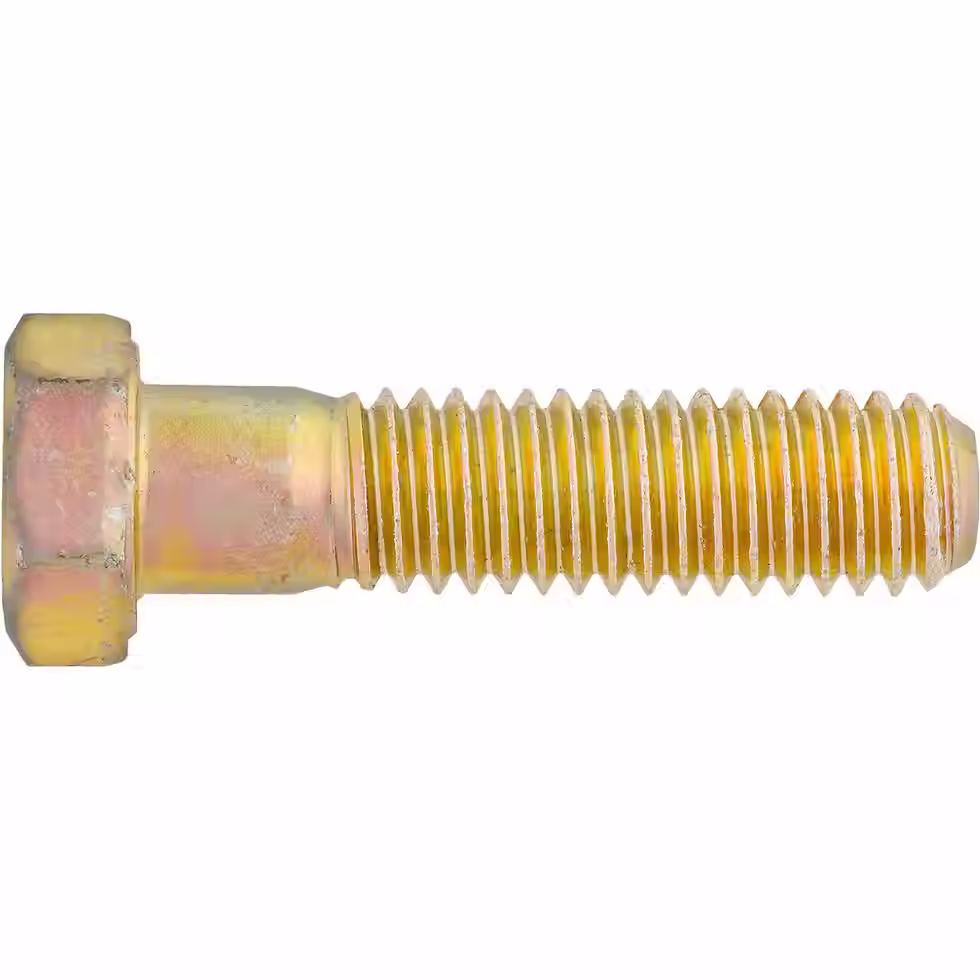 Thumbnail: Auveco 9139 Grade 8 3/8-16 x 1-1/2 yellow zinc hex cap screws qty 50