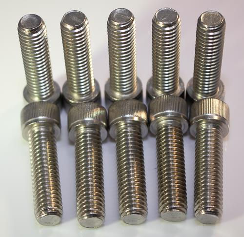 Thumbnail: 3/8-24 x 1-1/8" 18-8 stainless steel knurled socket head bolts – 20 pack
