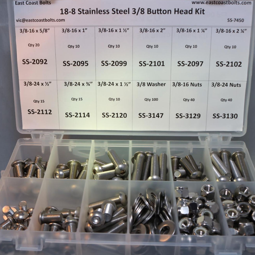 18-8 Stainless Steel Bolt and Screw Kits
