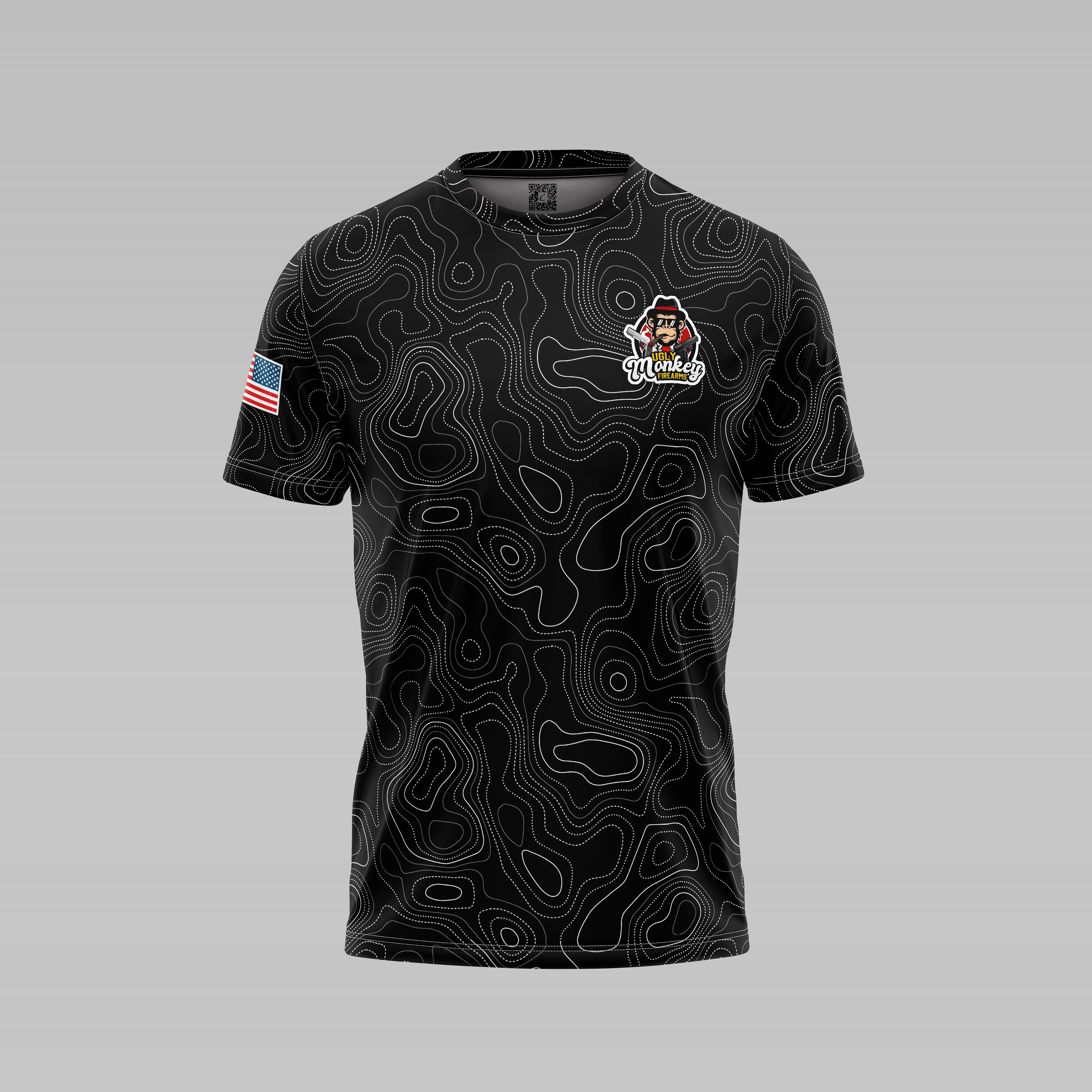 Ugly Monkey Fire Arms Black Topography Pattern Jersey