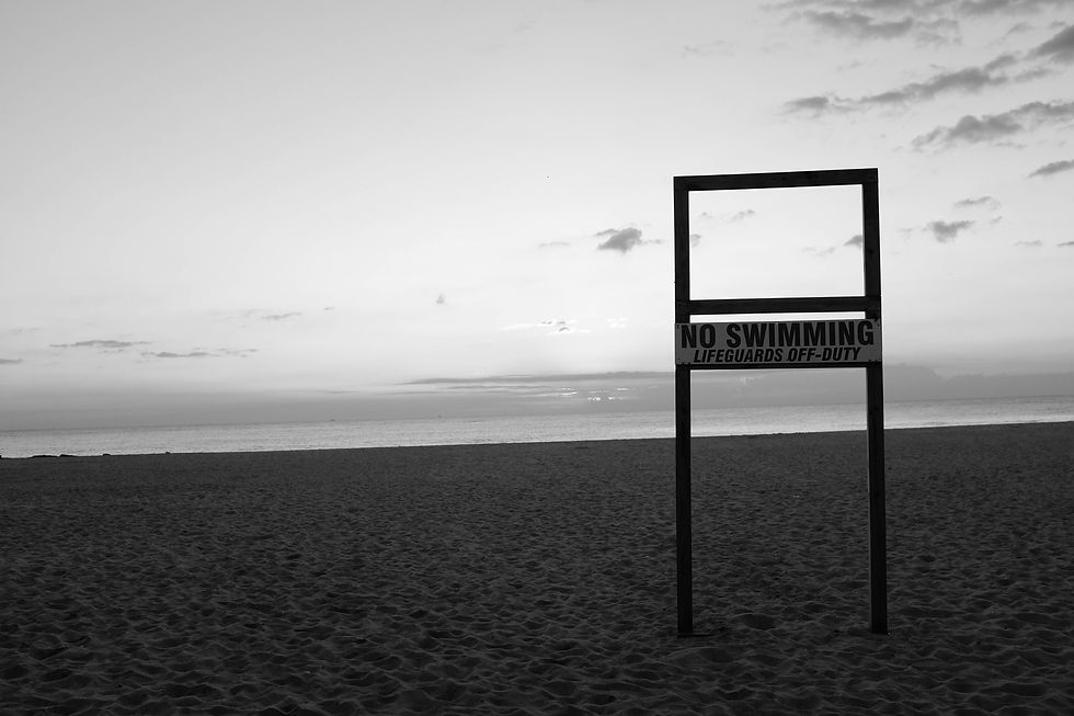 "No Lifeguard on Duty."