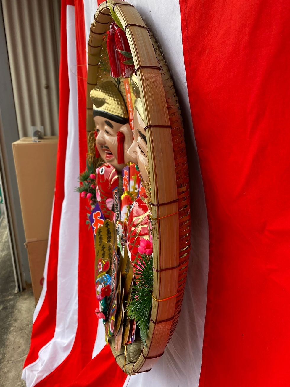 サムネイル： 福丸ざる (高さ約70㎝、幅約70㎝、奥行き約10㎝）送料無料